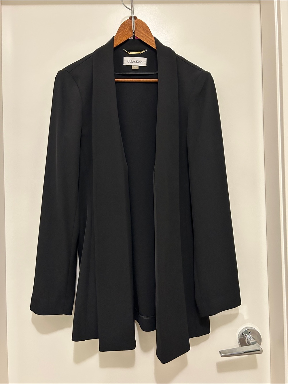 Calvin Klein Women’s Black Open Drape Blazer